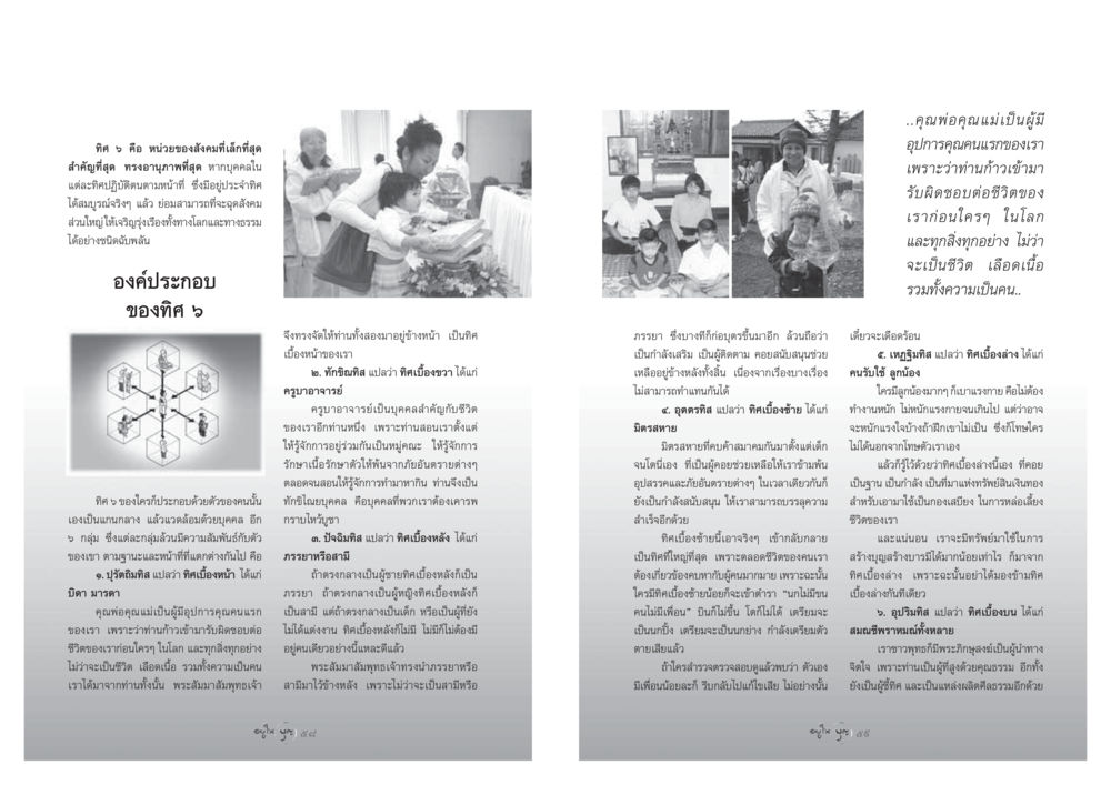 ทิศ 5: หน่วยสังคมที่สำคัญ วารสารอยู่ในบุญ ประจำเดือน มีนาคม พ.ศ.2548 หน้า 31