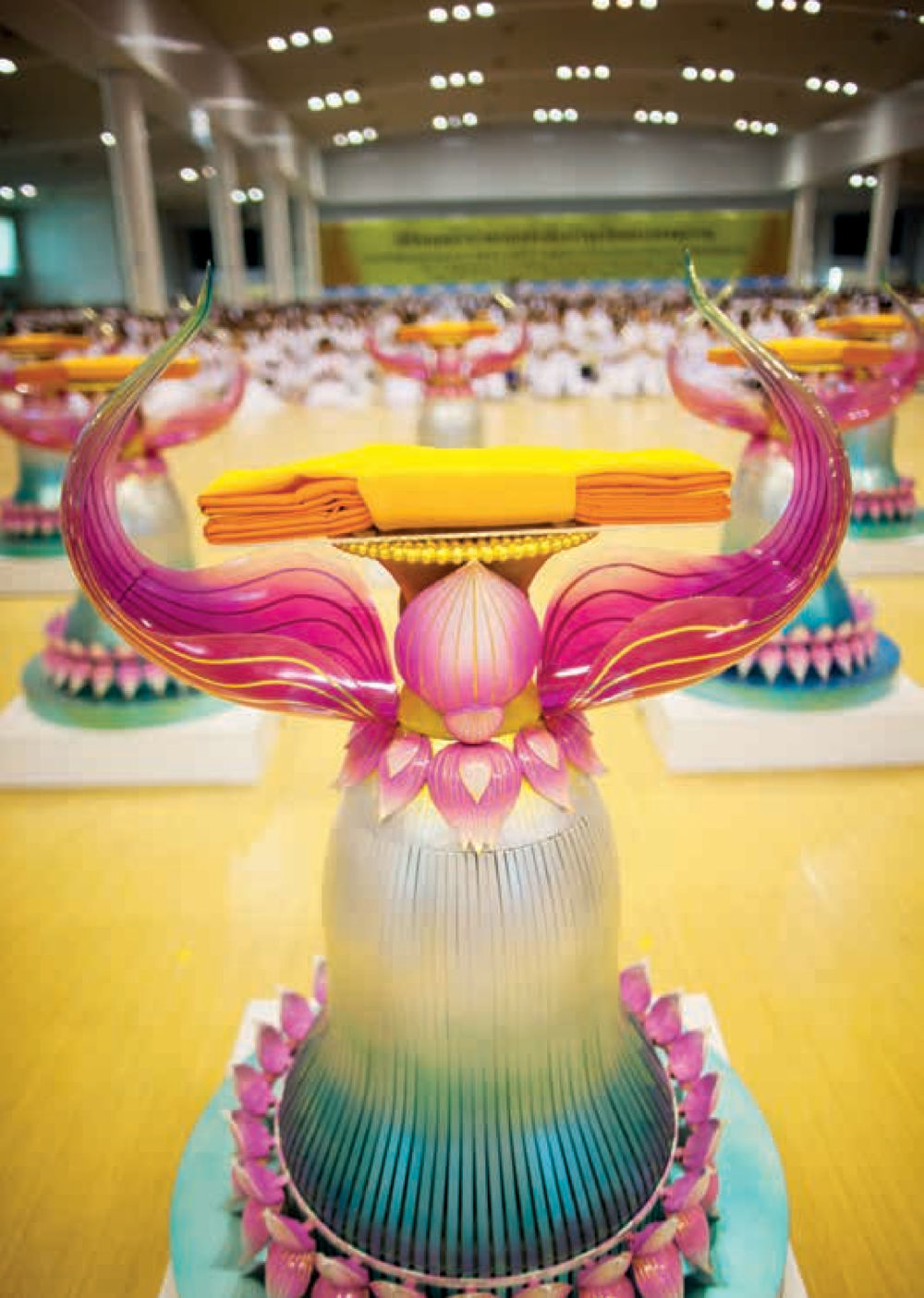 Colorful Lotus Display at Ceremonial Gathering วารสารอยู่ในบุญประจำเดือน พฤษภาคม พ.ศ.2560 หน้า 22