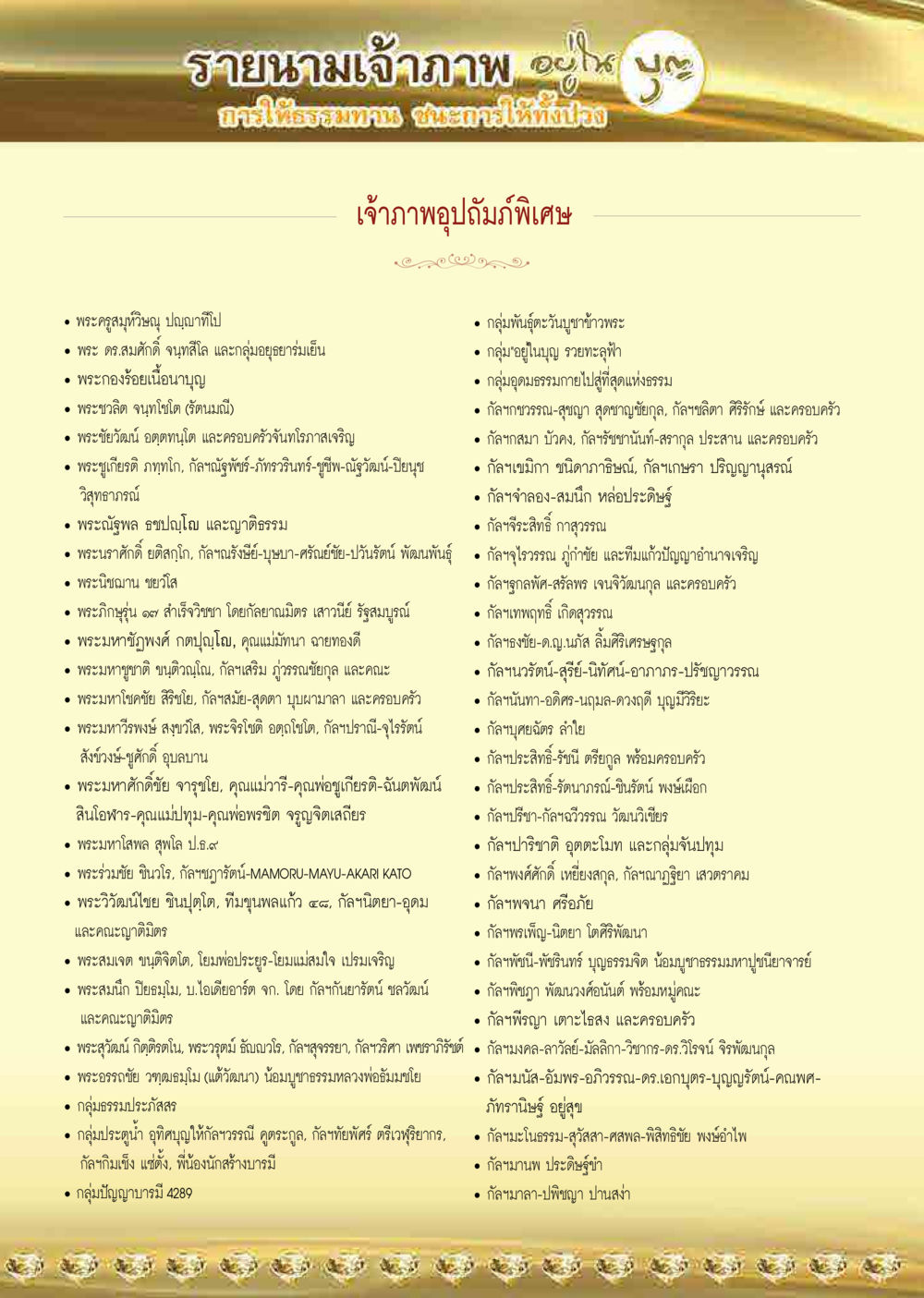 รายงานเจ้าภาพและธรรมทาน  วารสารอยู่ในบุญประจำเดือน มิถุนายน พ.ศ.2563 หน้า 71