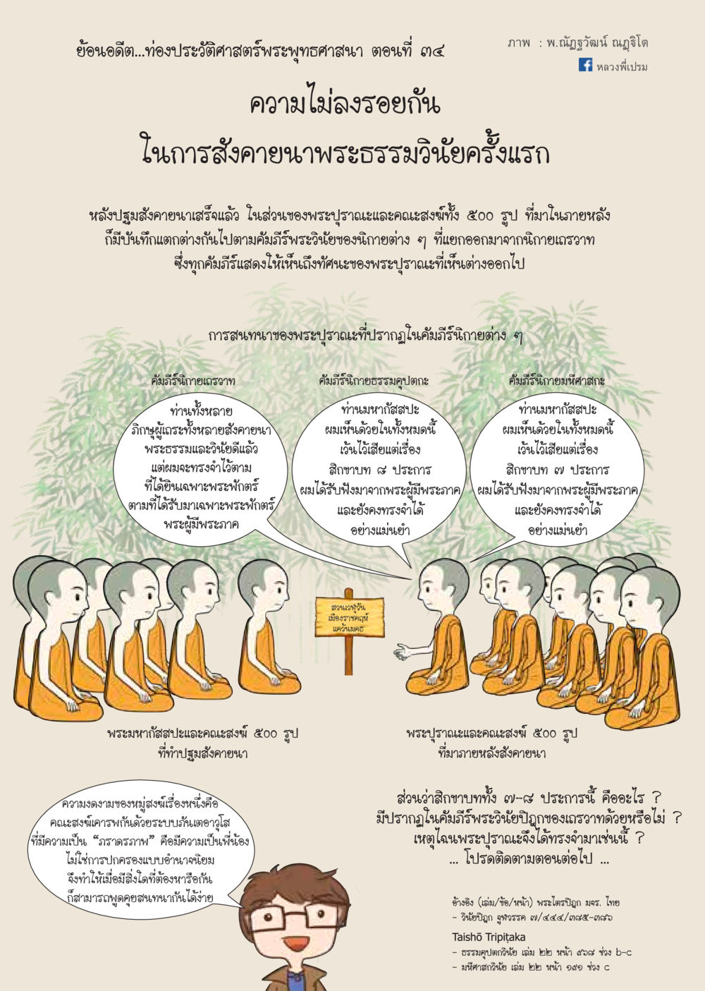 ความไม่ลงรอยกันในสังคายนาแรกของพระธรรมวินัย วารสารอยู่ในบุญประจำเดือน พฤศจิกายน พ.ศ.2563 หน้า 59