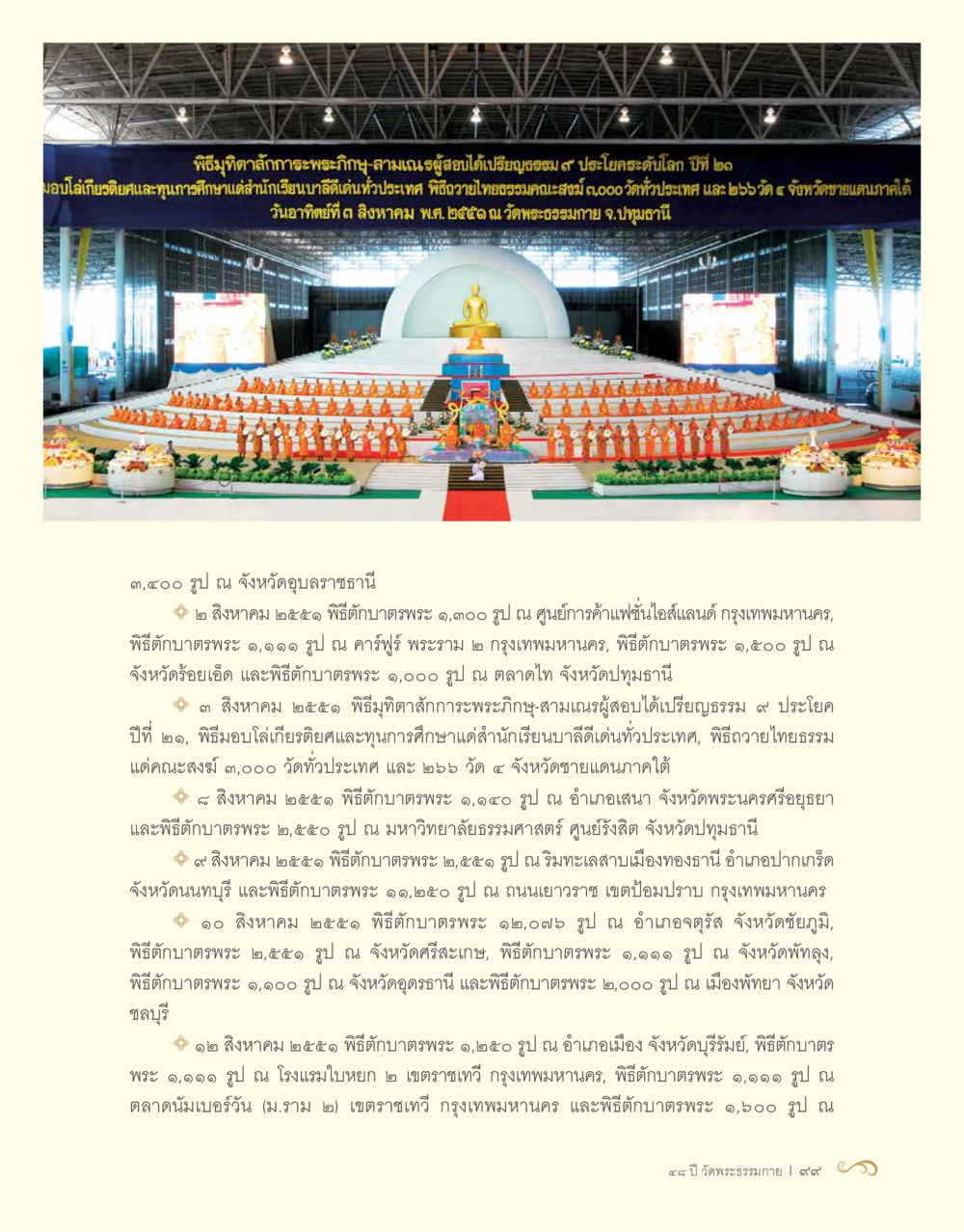 พิธีถวายพระในจังหวัดต่าง ๆ ปี 2525 48 ปี วัดพระธรรมกาย : MISSIONS FOR PEACE (ปฏิบัติการเพื่อสันติภาพ) หน้า 101