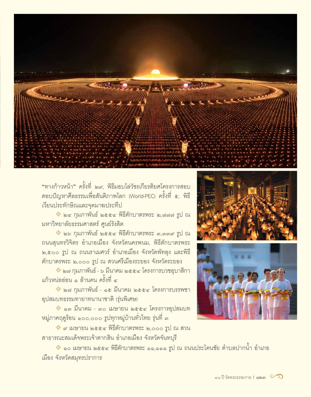 กิจกรรมทางศาสนาและโครงการบวช 2559 48 ปี วัดพระธรรมกาย : MISSIONS FOR PEACE (ปฏิบัติการเพื่อสันติภาพ) หน้า 125