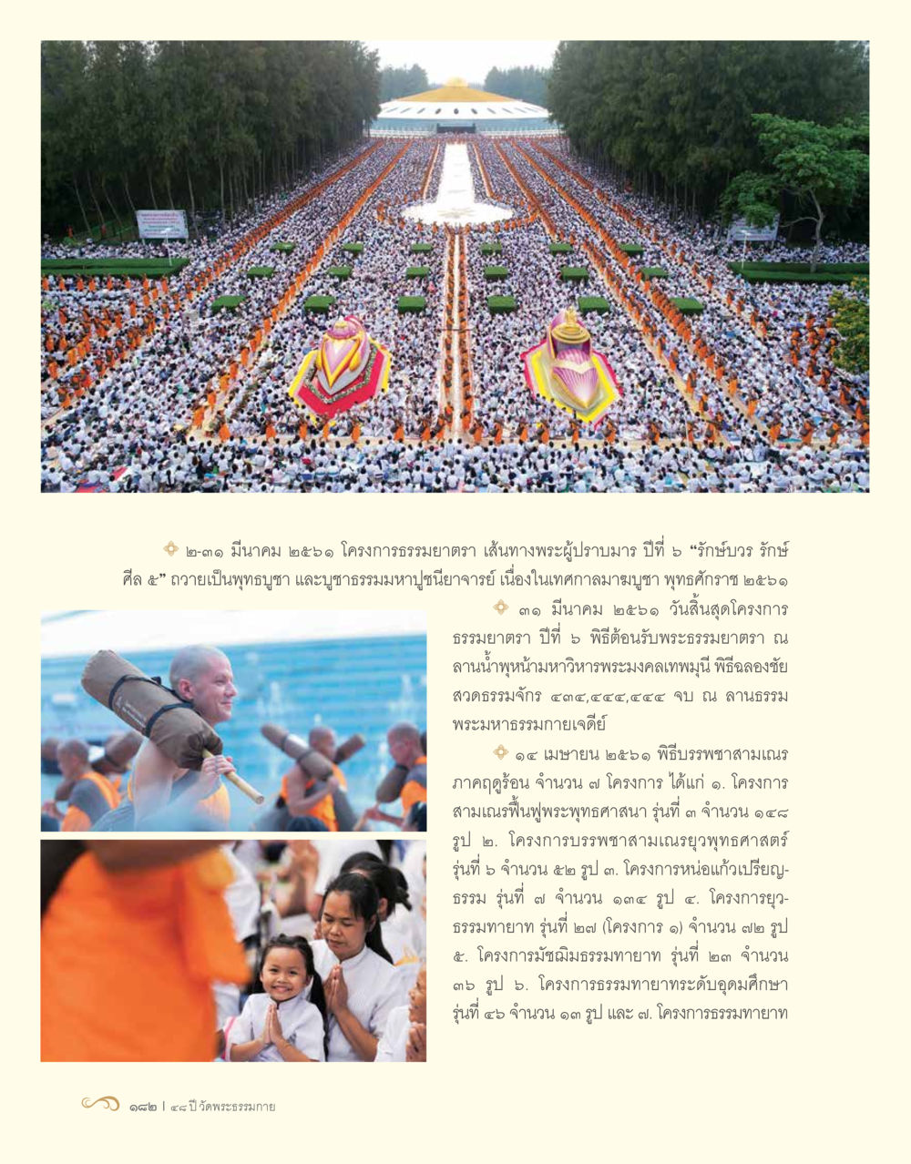 โครงการธรรมยาตรา ปีที่ ๖ 'รักษ์บวร รักษ์ศิลป์' 48 ปี วัดพระธรรมกาย : MISSIONS FOR PEACE (ปฏิบัติการเพื่อสันติภาพ) หน้า 184