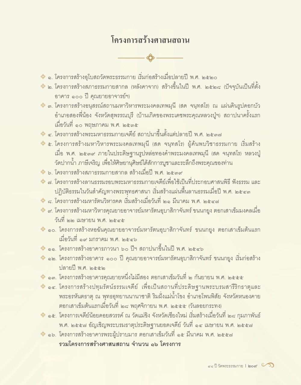 โครงการสร้างศาสนสถาน 48 ปี วัดพระธรรมกาย : MISSIONS FOR PEACE (ปฏิบัติการเพื่อสันติภาพ) หน้า 211