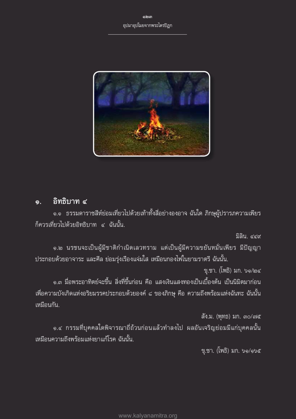 อิทธิบาท ๔ และบทเรียนจากพระไตรปิฎก อุปมาอุปไมยจากพระไตรปิฎก หน้า 124