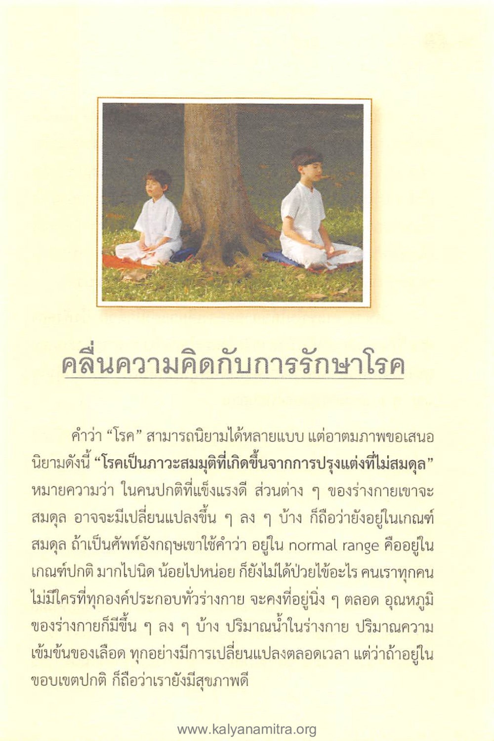 คลื่นความคิดกับการรักษาโรค ทันโลกทันธรรม 1 หน้า 85