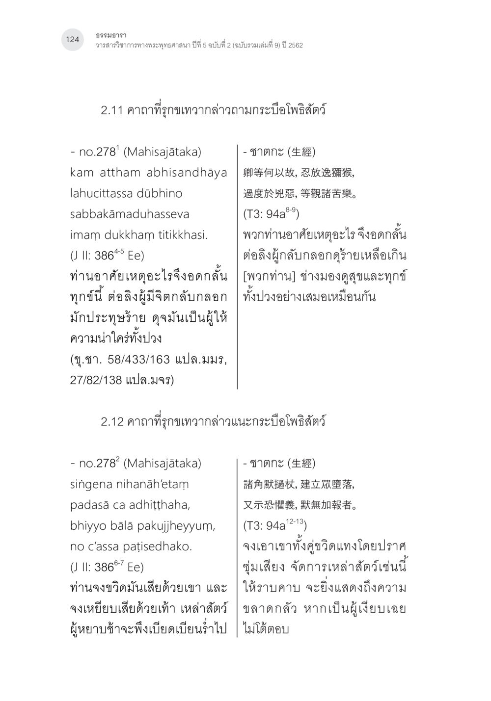 คาถาที่ถูกเทวามากกว่ากระบือโพสต์สัตว์ คาถาชาดกพากย์จีนที่มีความสอดคล้องกับชาดกบาลี: ศึกษาวิเคราะห์เปรียบเทียบ หน้า 25