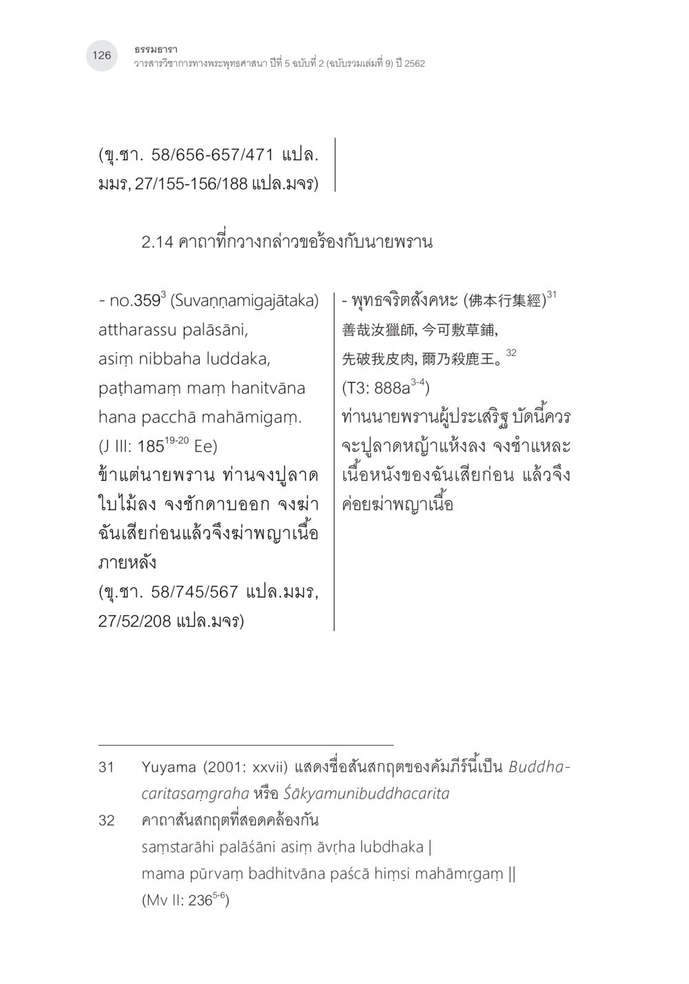 ธรรมธารา วัดสาขาวิชาการทางพระพุทธศาสนา ปีที่ 5 ฉบับที่ 2 คาถาชาดกพากย์จีนที่มีความสอดคล้องกับชาดกบาลี: ศึกษาวิเคราะห์เปรียบเทียบ หน้า 27