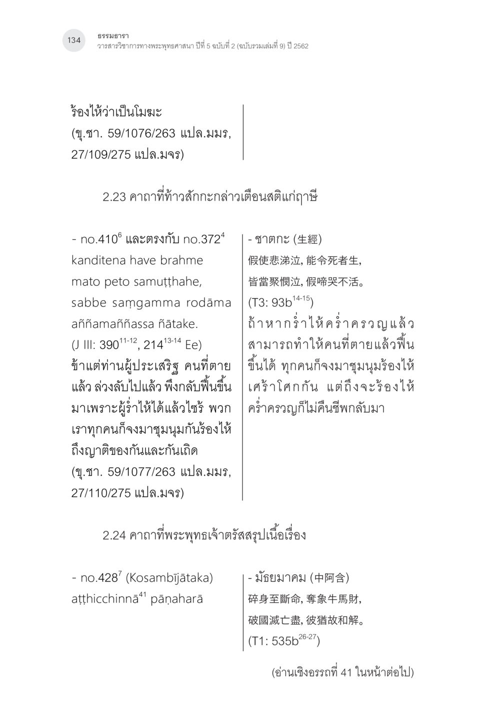 คาถาที่ท้วงสักกะและบทสรุปจากพระพุทธเจ้า คาถาชาดกพากย์จีนที่มีความสอดคล้องกับชาดกบาลี: ศึกษาวิเคราะห์เปรียบเทียบ หน้า 35