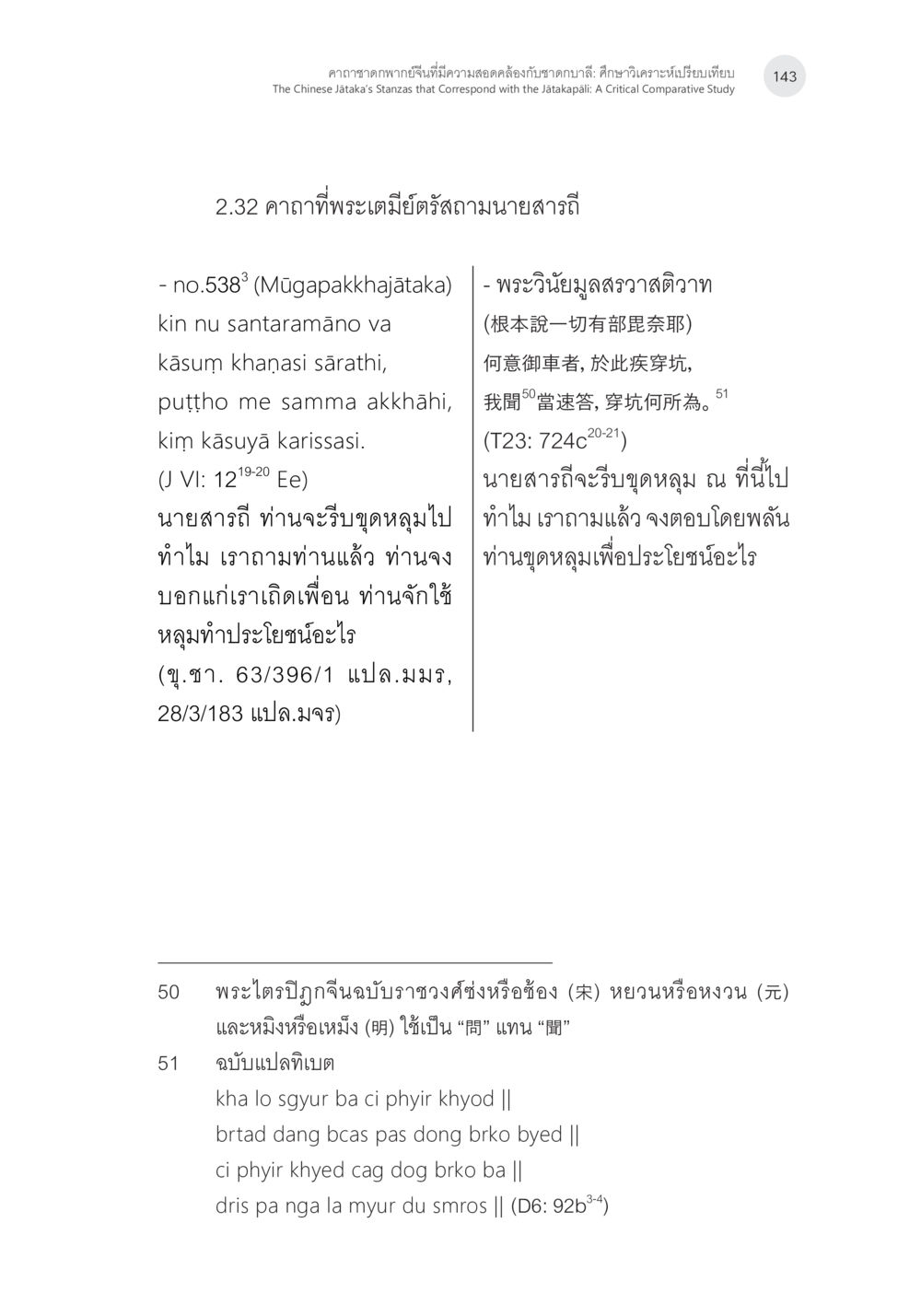 คำถามเกี่ยวกับการทำหลุมในบทสนทนาของพระเตมีย์ คาถาชาดกพากย์จีนที่มีความสอดคล้องกับชาดกบาลี: ศึกษาวิเคราะห์เปรียบเทียบ หน้า 44