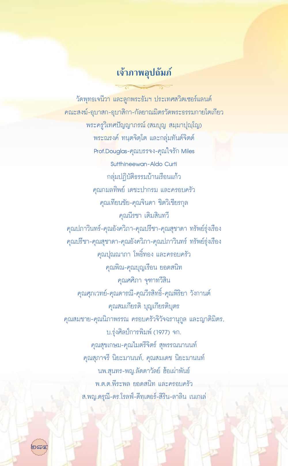 เจ้าภาพอุปถัมภ์ วัดพุทธนิจวา ประเทศวิตเซอร์แลนด์ ที่นี่มีคำตอบ เล่ม 6 หน้า 288