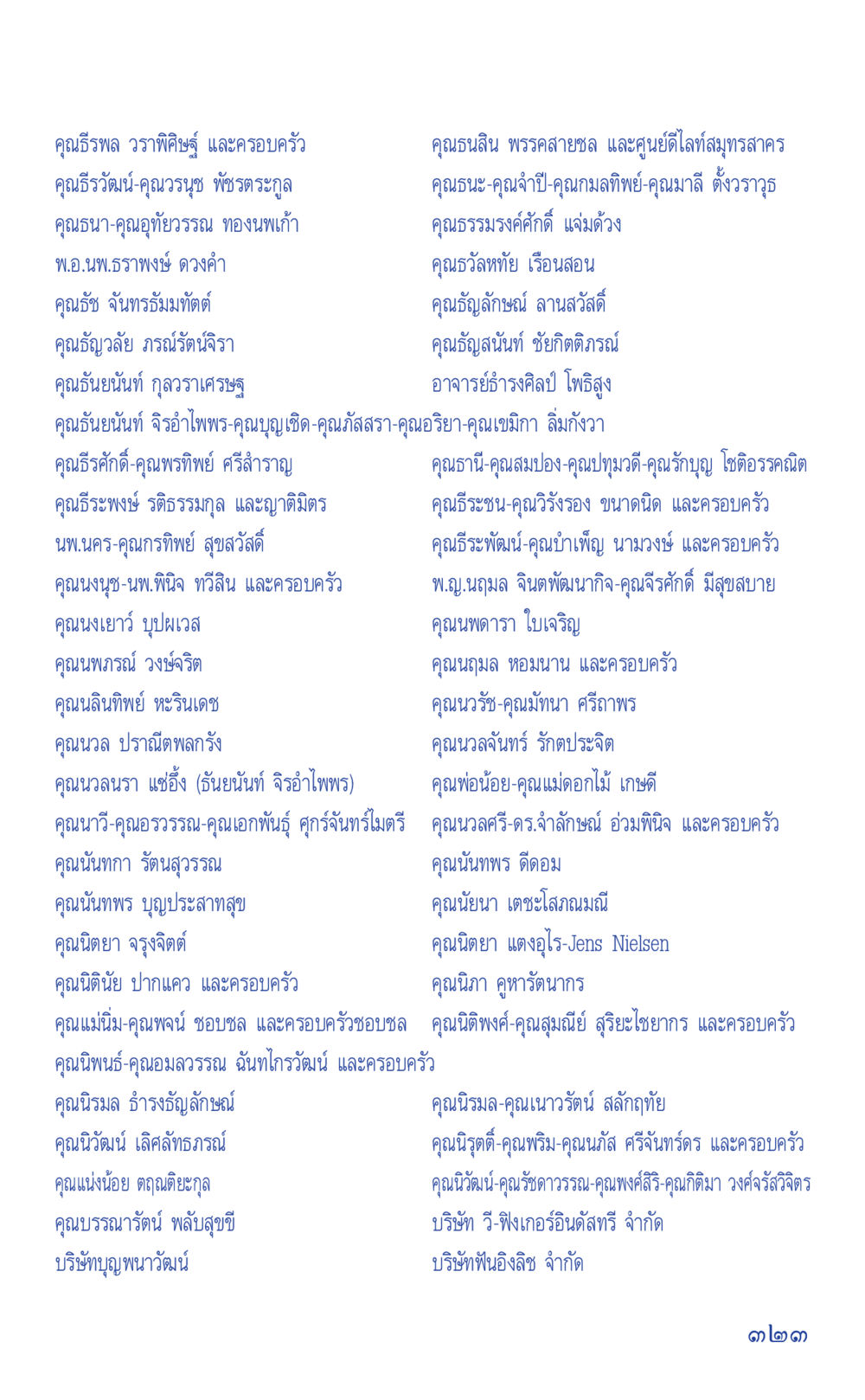 รายชื่อบุคคลและครอบครัวในวงการต่าง ๆ ที่นี่มีคำตอบ เล่ม 1 หน้า 323