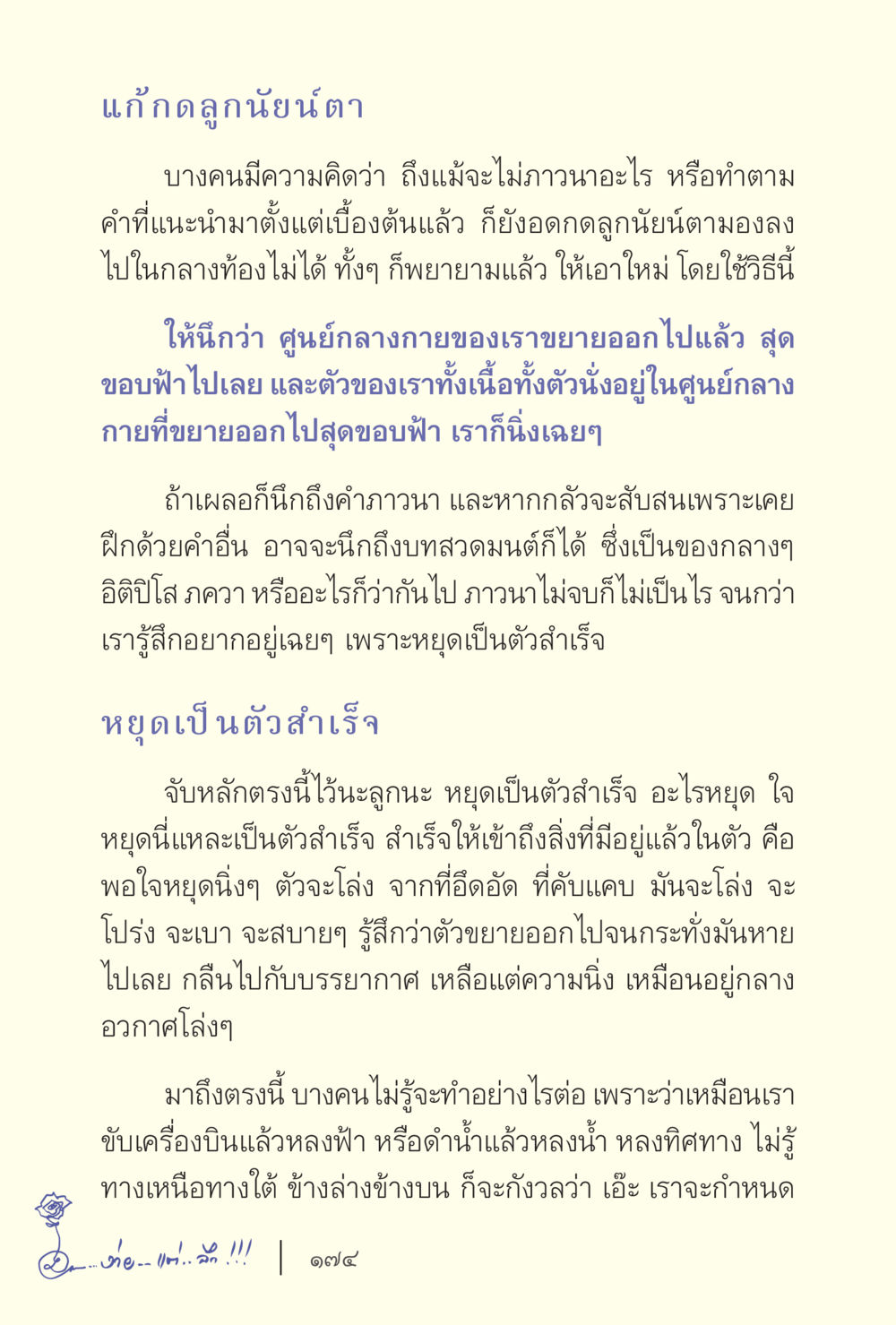 การออกลูกนัยน์ตาในสมาธิ ง่ายแต่ลึก เล่ม 5 หน้า 176