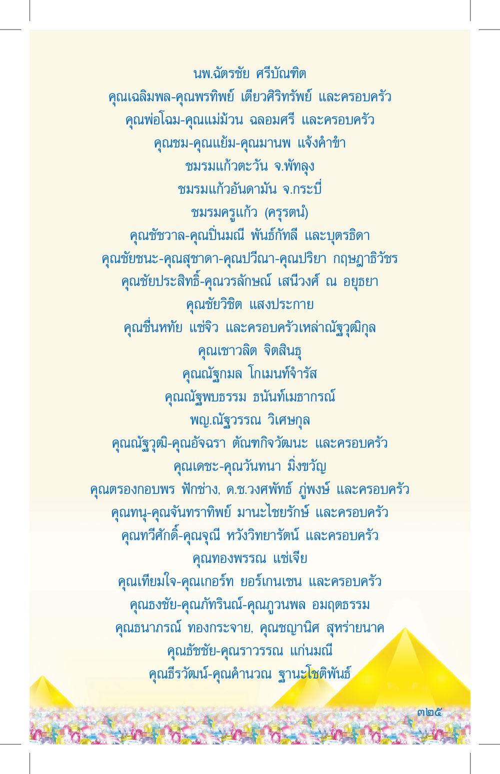รายชื่อผู้มีเกียรติและครอบครัว ที่นี่มีคำตอบ เล่ม 4 หน้า 325