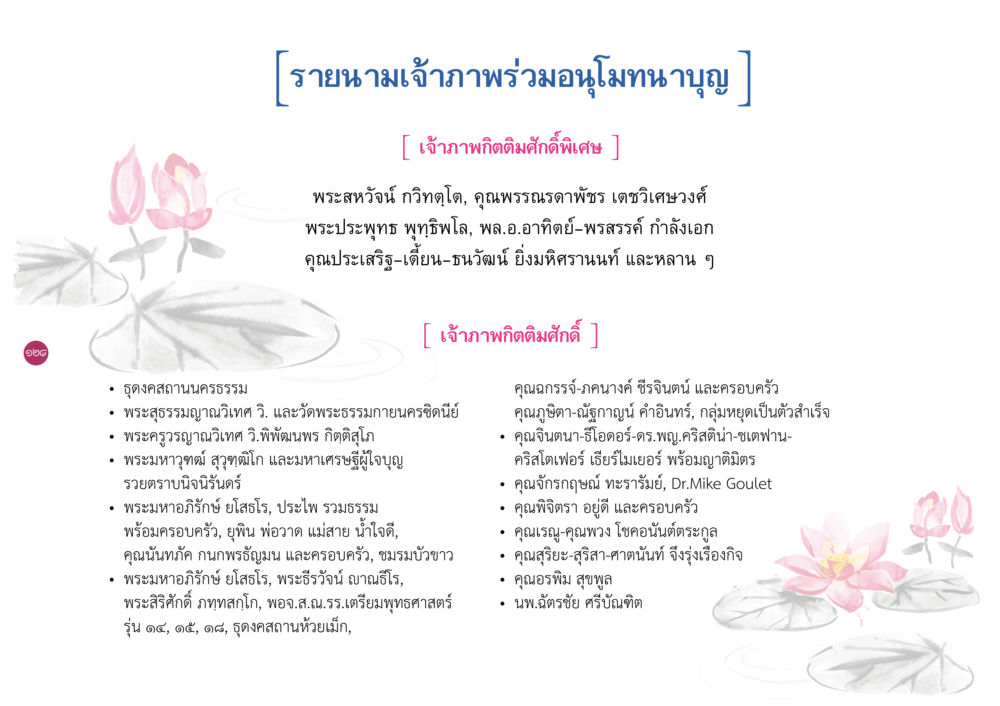 รายนามเจ้าภาพร่วมอนุโมทนาบุญ ยิ่งหยุดยิ่งนิ่ง ยิ่งดิ่งไม่หยุด เล่ม 3 หน้า 132