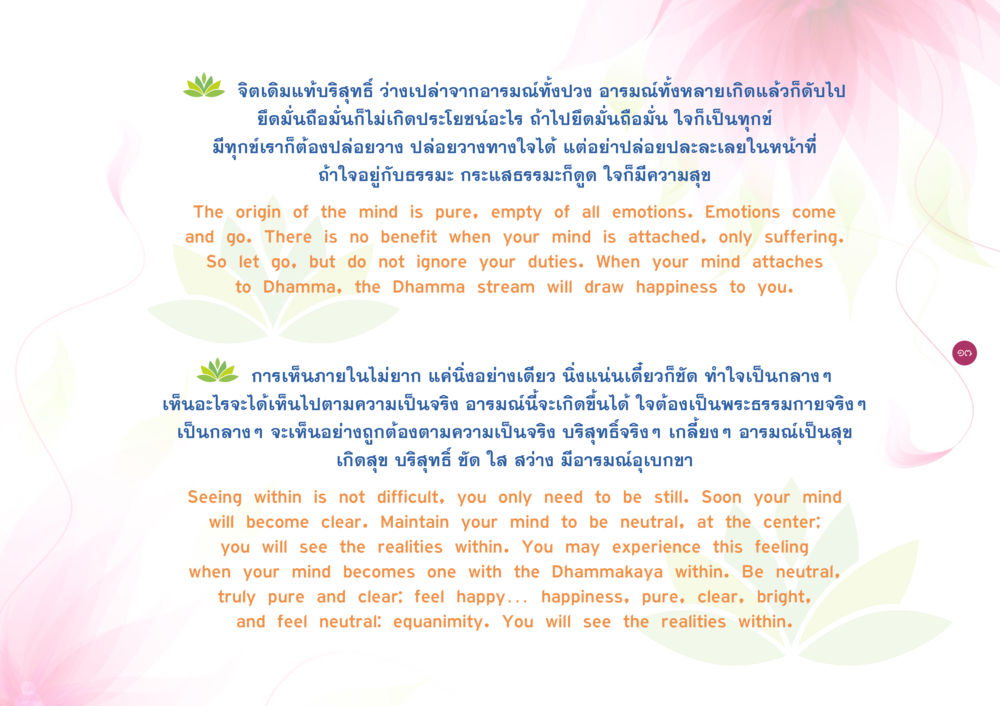 ความเข้าใจเกี่ยวกับจิตเดิมแท้และการปล่อยวาง ยิ่งหยุดยิ่งนิ่ง ยิ่งดิ่งไม่หยุด เล่ม 3 หน้า 21