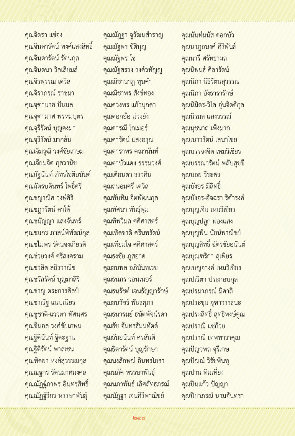 รายชื่อบุคคลในหนังสือ ชีวิตสมณะ ผู้เห็นภัยในวัฏสงสาร เล่ม 3 หน้า 249