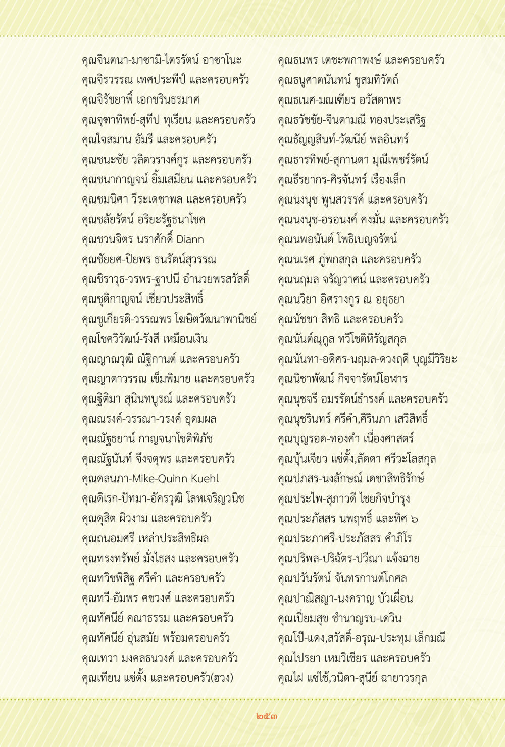 รายชื่อบุคคลและครอบครัว ชีวิตสมณะ ผู้เห็นภัยในวัฏสงสาร เล่ม 3 หน้า 254