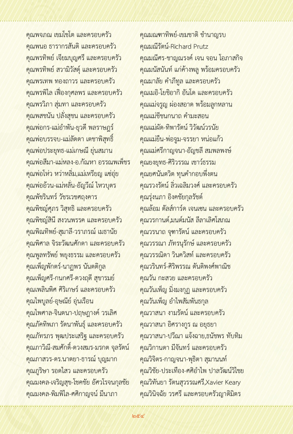 รายชื่อคุณพ่อคุณแม่ พร้อมครอบครัว ชีวิตสมณะ ผู้เห็นภัยในวัฏสงสาร เล่ม 3 หน้า 255
