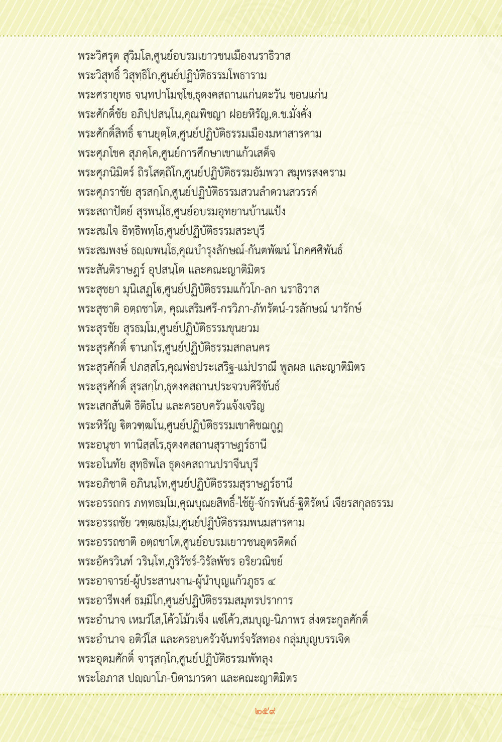 ศูนย์ปฏิบัติธรรมและพระสงฆ์ทั่วประเทศ ชีวิตสมณะ ผู้เห็นภัยในวัฏสงสาร เล่ม 3 หน้า 260