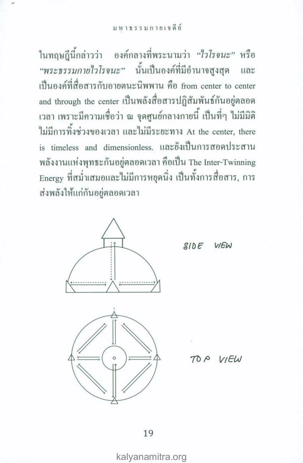 มหากรุณาธิคุณและทฤษฎีไวโรจนะ พระมหาธรรมกายเจดีย์ หน้า 18