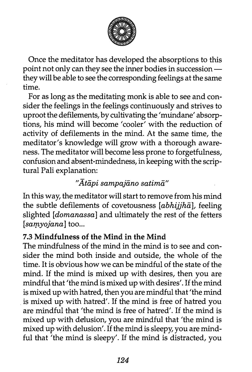 Meditation and Mindfulness: Cultivating Inner Awareness The Buddha’s First Teaching หน้า 126