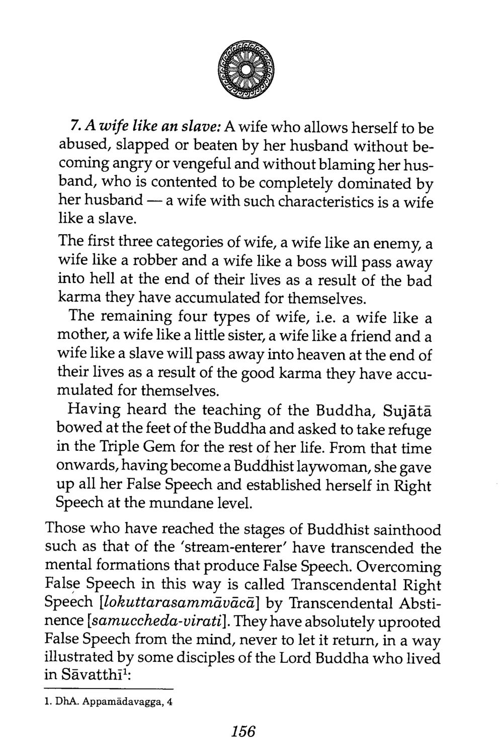 The Nature of Wives in Buddhist Teachings The Buddha’s First Teaching หน้า 158