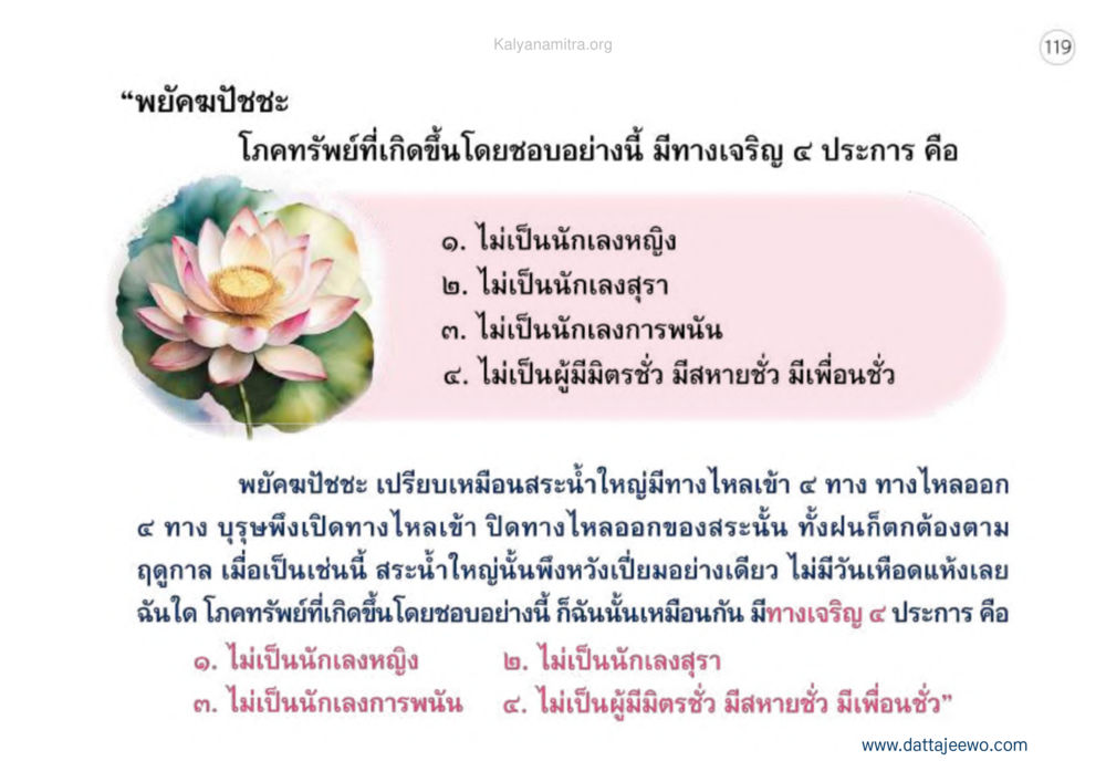 ทางเจริญของโคกทรัพย์ที่เกิดขึ้นโดยชอบ เหตุแห่งชีวิตรุ่ง ทางมาหน้าที่พลเมืองมิตรแท้ หน้า 120