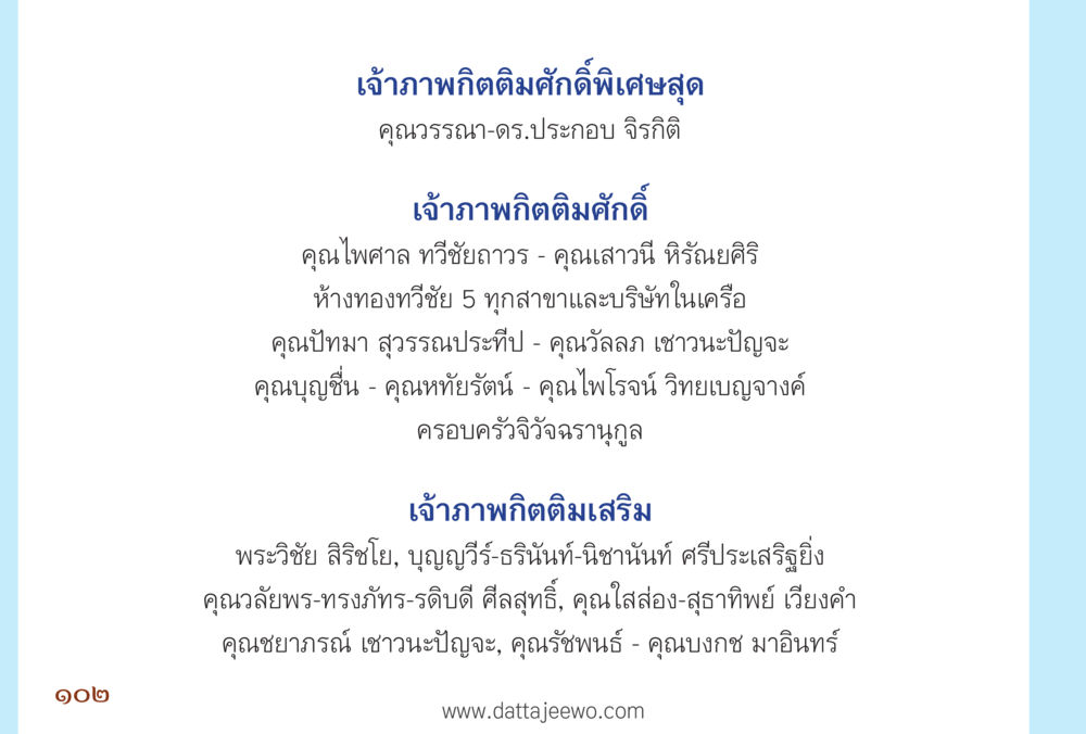 เจ้าภาพกิติติมกึกดิสพิเศษสุด รื้อฟื้นนิสัย แก้ไขปัญหาชีวิต พิชิตปัญหาโลก หน้า 102