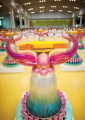Colorful Lotus Display at Ceremonial Gathering