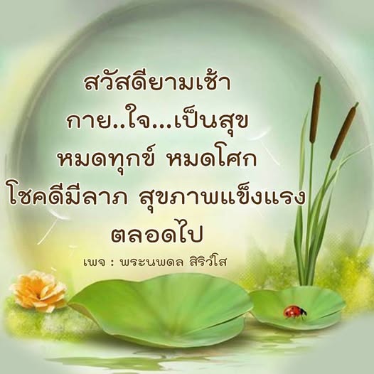 สวัสดียามเช้าพร้อมคำอวยพรจากพระนพดล สิริวํโส ให้คุณกายใจเป็นสุข หมดทุกข์ หมดโศก พร้อมโชคดีมีลาภและสุขภาพแข็งแรงตลอดไป