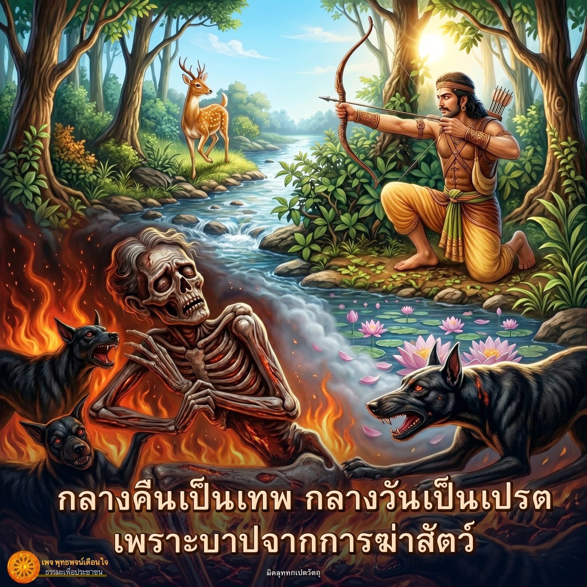 กลางคืนเป็นเทพ กลางวันเป็นเปรต: พุทธพจน์เตือนใจและธรรมะเพื่อประชาชน