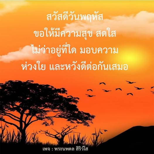 ขอให้ทุกคนมีความสุข สดใสในวันพฤหัส ไม่ว่าอยู่ที่ใด มอบความห่วงใยและหวังดีต่อกันเสมอ ติดตามเพิ่มเติมได้ที่เพจ พระนพดล สิริวํโส