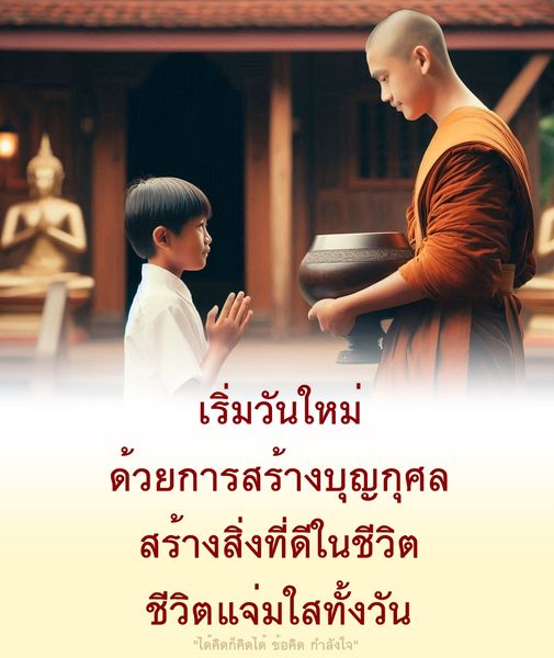 เริ่มต้นวันใหม่ด้วยการสร้างบุญกุศลและทำสิ่งดีในชีวิต เพื่อให้ชีวิตแจ่มใสตลอดทั้งวัน พร้อมข้อคิดและกำลังใจที่จะทำให้คุณก้าวไปข้างหน้าอย่างมั่นใจ.