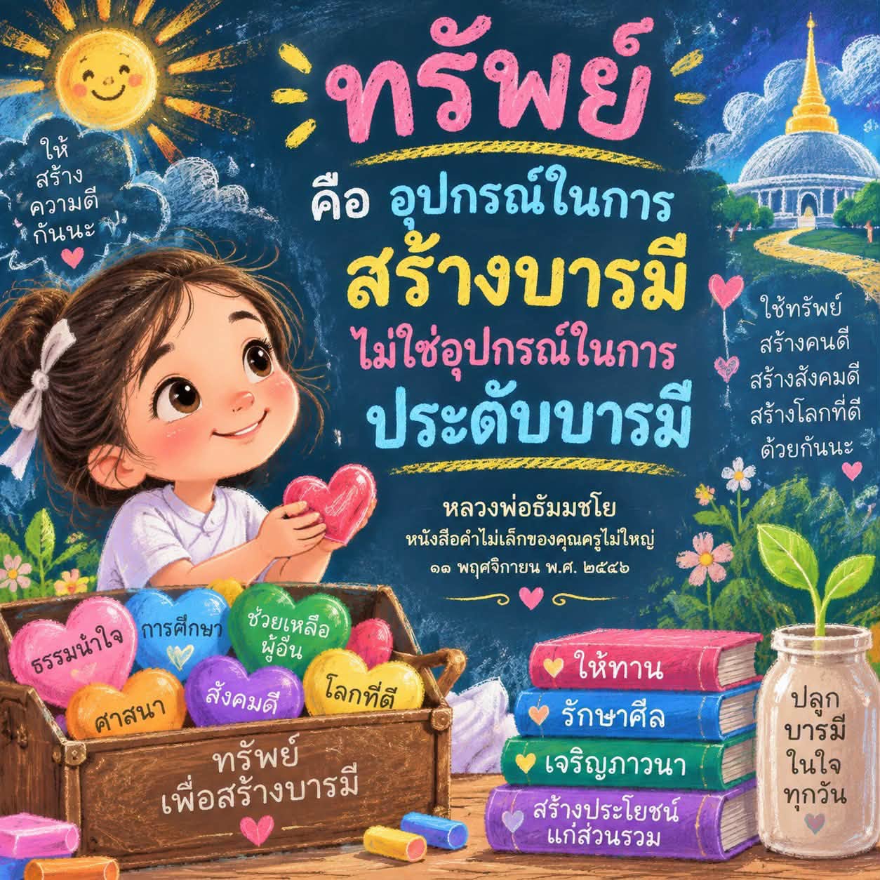 สร้างความดีและบารมีในสังคมด้วยการศึกษาและศาสนา