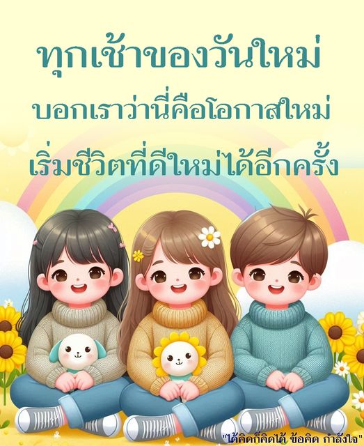 ทุกเช้าของวันใหม่เป็นโอกาสที่ดีในการเริ่มต้นชีวิตใหม่ พร้อมข้อคิดและกำลังใจที่จะช่วยให้คุณก้าวไปข้างหน้าอย่างมั่นใจ