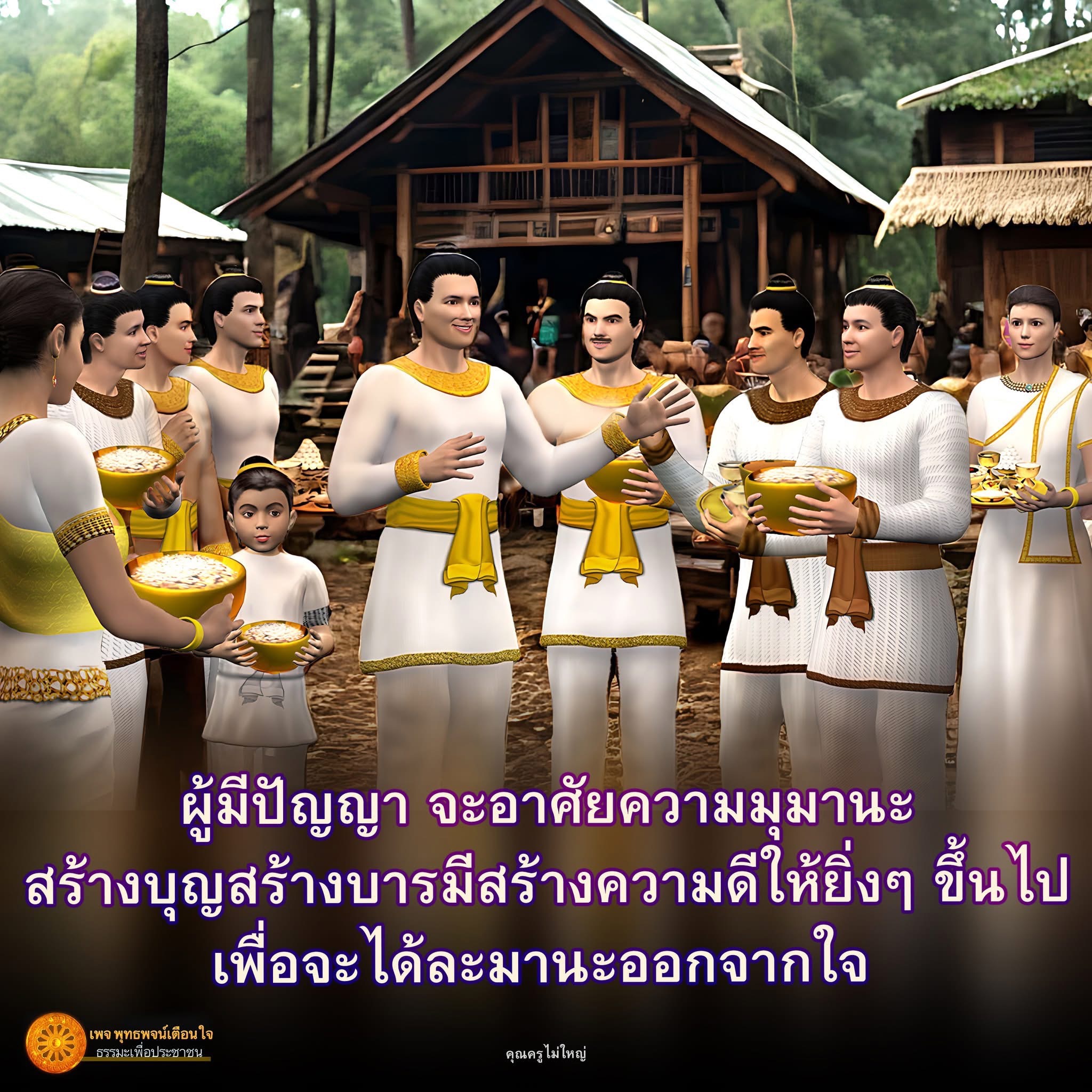 เพจพุทธพจน์เตือนใจนำเสนอธรรมะเพื่อประชาชน สอนให้ผู้มีปัญญาใช้ความมุมานะในการสร้างบุญและบารมี เพื่อที่จะละมานะออกจากใจและทำความดีให้ยิ่งขึ้น