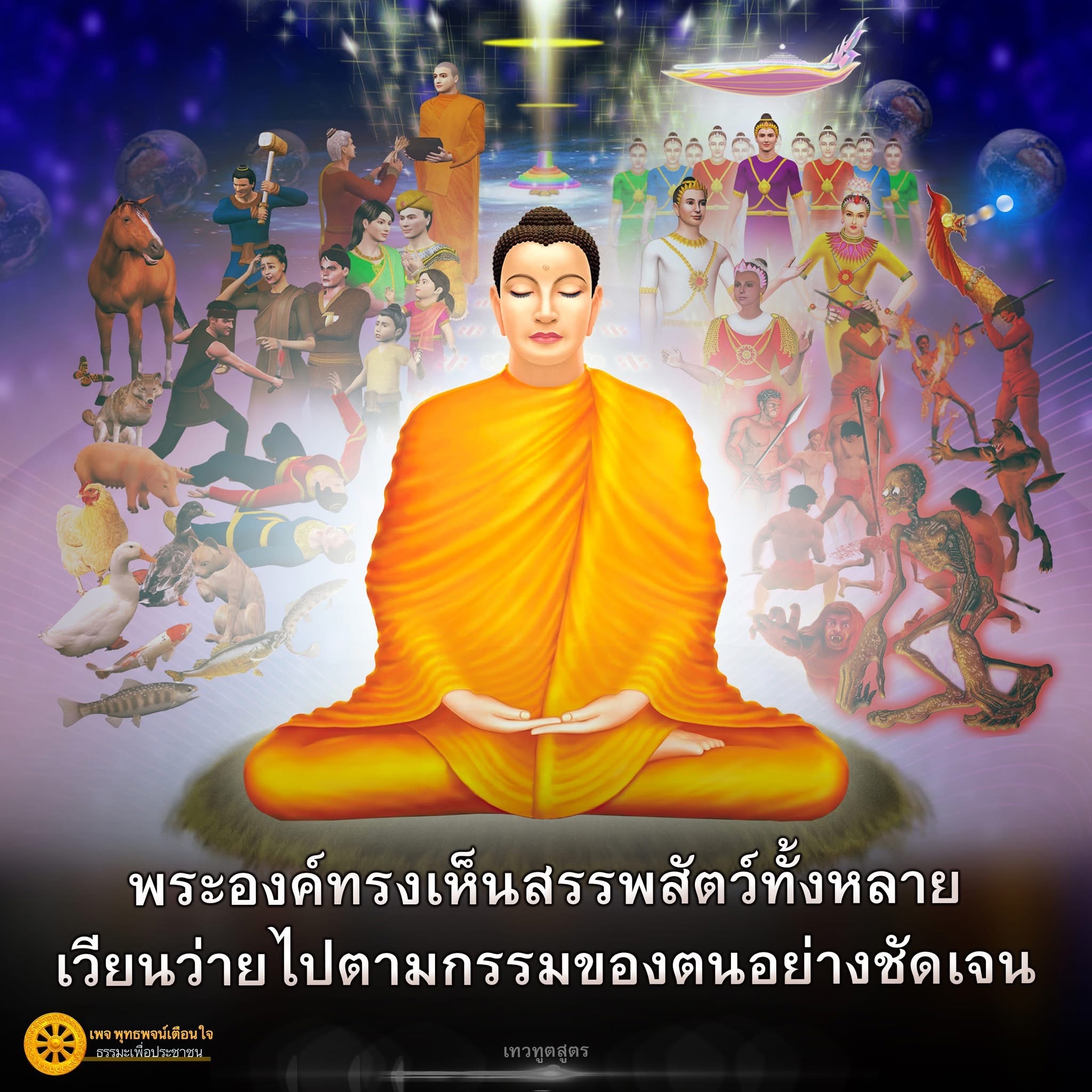 พระองค์ทรงเห็นสรรพสัตว์และกรรมของตน - พุทธพจน์เตือนใจ