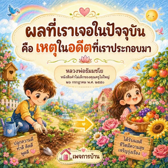 ผลที่เราเจอในปัจจุบัน: ปลูกความดีและเจริญรุ่งเรือง