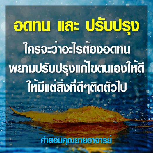 เรียนรู้วิธีการอดทนและปรับปรุงตนเองจากคำสอนของคุณยายอาจารย์ เพื่อสร้างสิ่งที่ดีในชีวิตและเติบโตอย่างมีคุณภาพ
