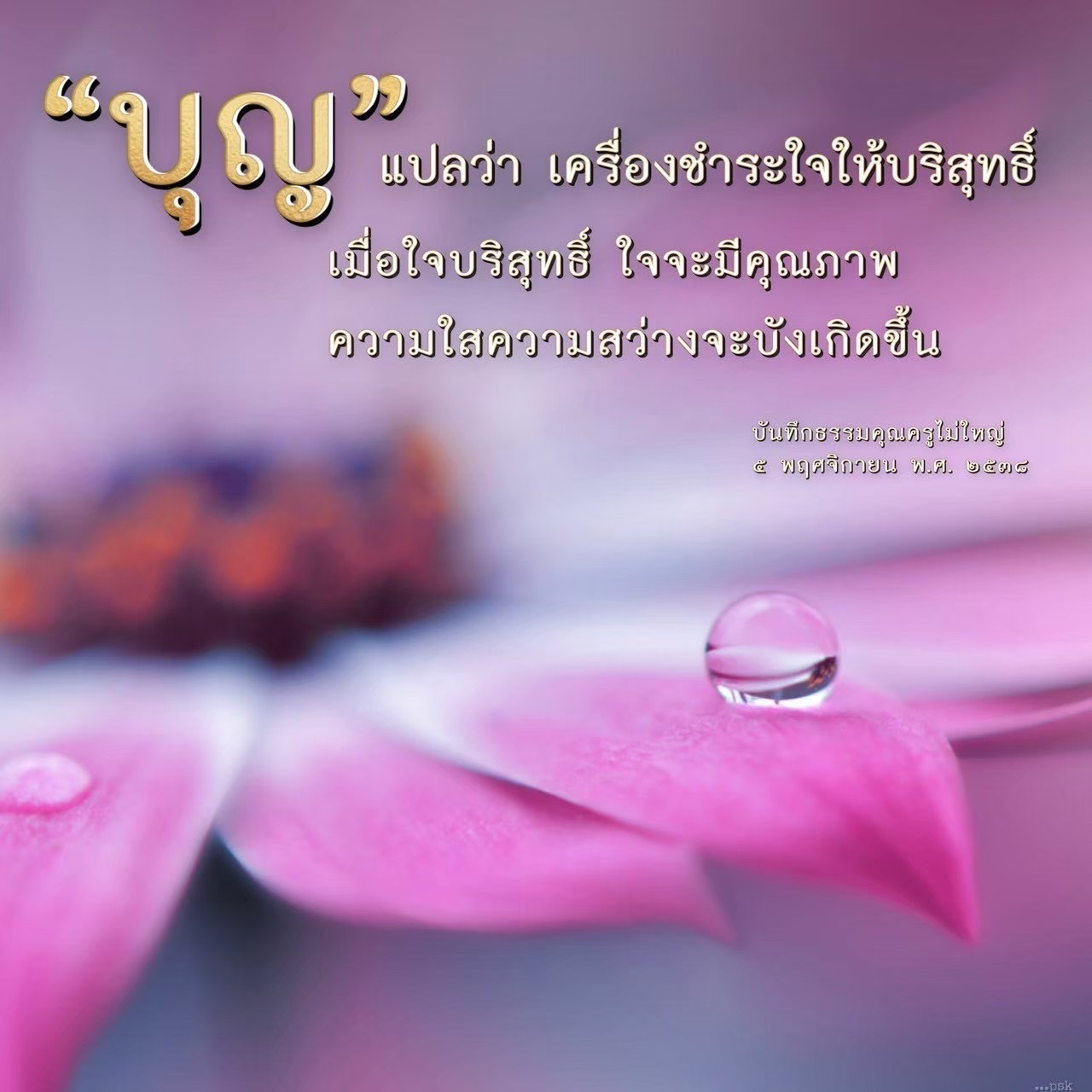 ค้นพบความหมายที่แท้จริงของ 'บุญ' ซึ่งเป็นเครื่องชำระใจให้บริสุทธิ์ และเรียนรู้ว่าการมีใจที่บริสุทธิ์สามารถนำไปสู่คุณภาพชีวิตที่ดีขึ้น พร้อมทั้งสร้างความใสและความสว่างในชีวิต