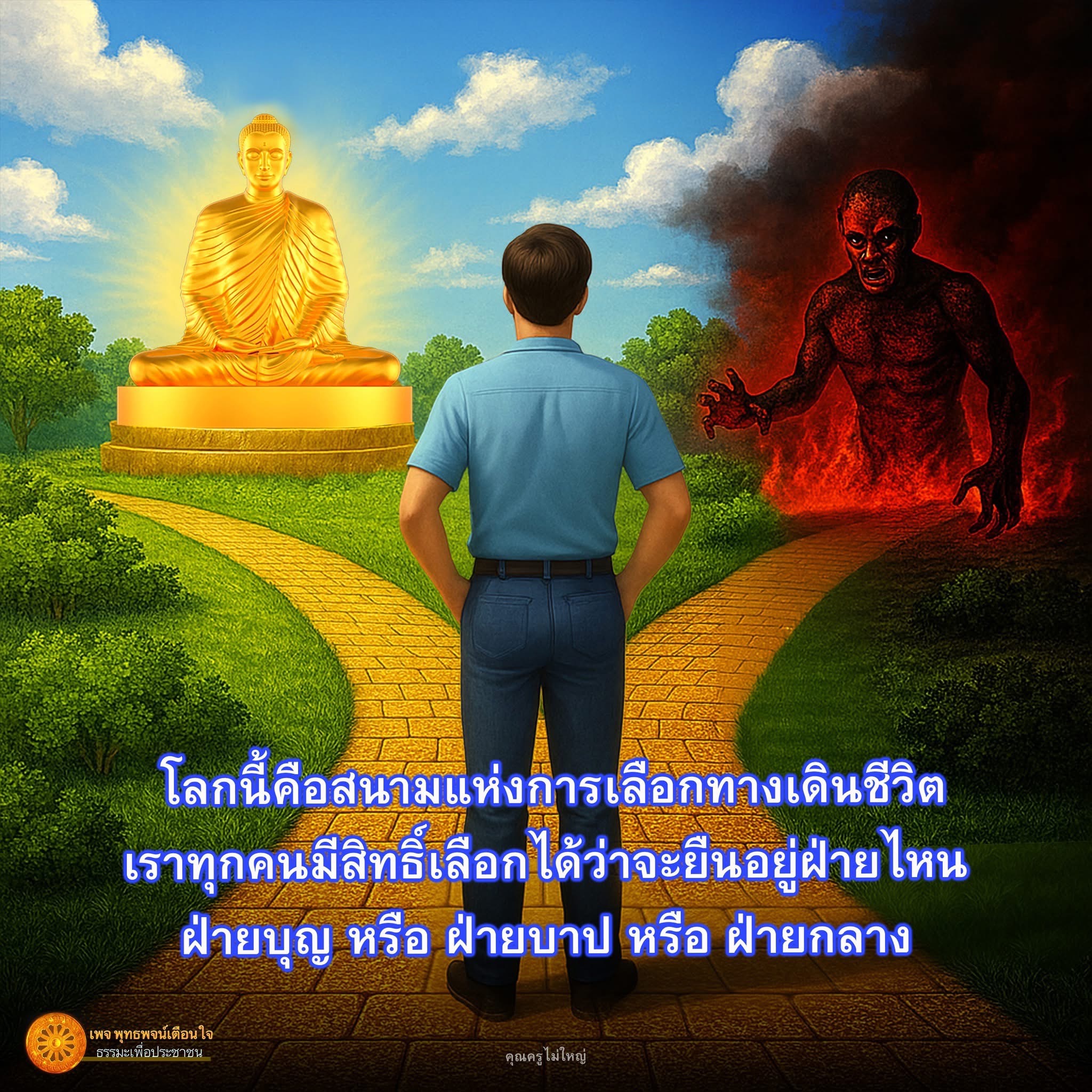 เลือกทางเดินชีวิต: ฝ่ายบุญ, ฝ่ายบาป หรือ ฝ่ายกลาง - พุทธพจน์เตือนใจ