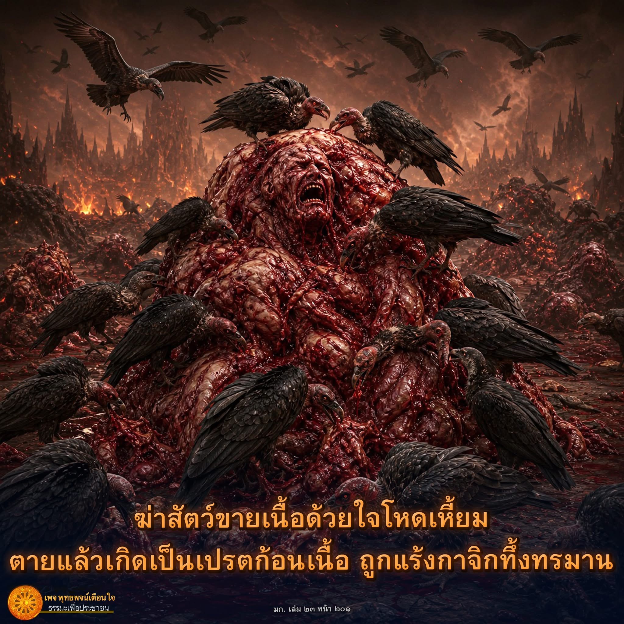 ฆ่าสัตว์ขายเนื้อด้วยใจโหดเหี้ยม - ธรรมะเพื่อประชาชน