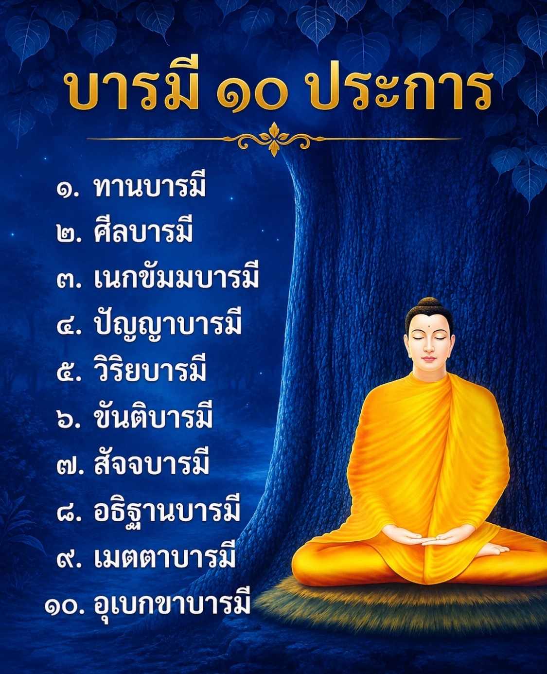 บารมี ๑๐ ประการ: เส้นทางสู่การพัฒนาจิตใจ