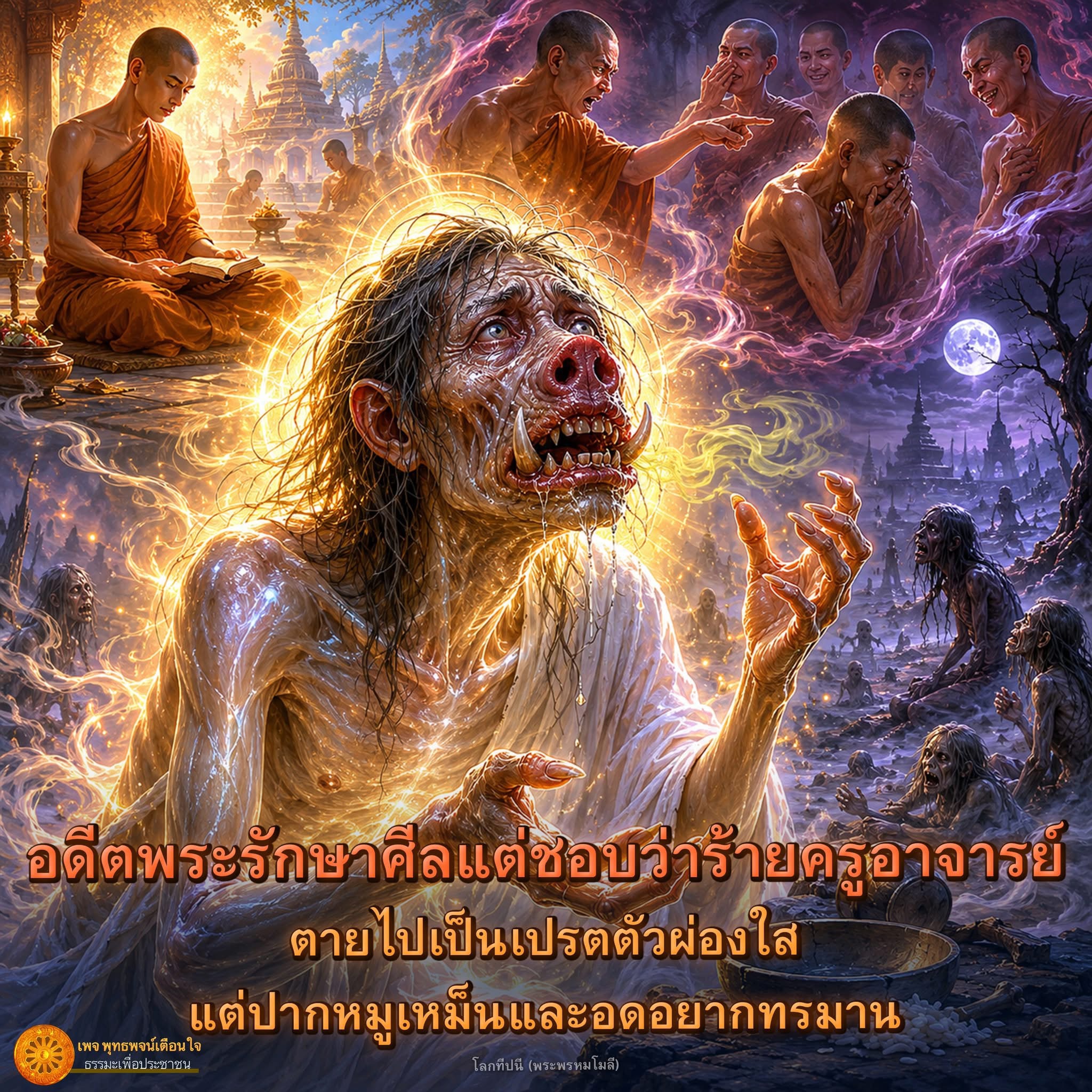 อดีตพระรักษาศีลแต่ชอบว่าร้ายครูอาจารย์: บทเรียนจากเปรต