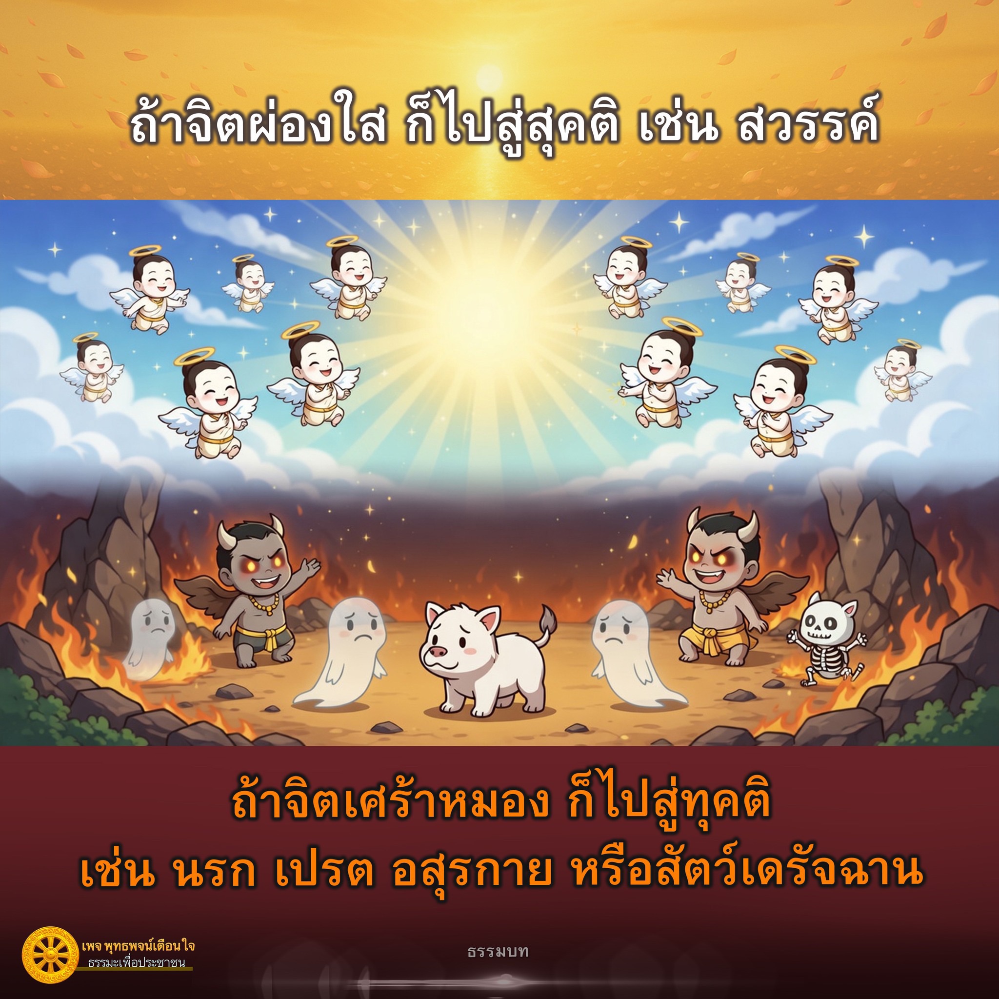 พุทธพจน์เตือนใจ: จิตผ่องใสสู่สุคติ