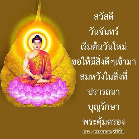 สวัสดีวันจันทร์! เริ่มต้นวันใหม่ด้วยความหวังและสิ่งดีๆ ขอให้ทุกคนสมหวังในสิ่งที่ปรารถนา และได้รับการคุ้มครองจากพระนพดล สิริวโส บุญรักษาให้ทุกคนมีความสุขและความเจริญในชีวิต