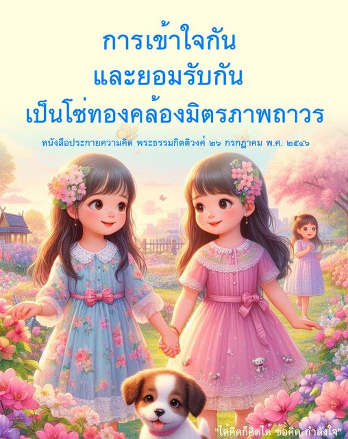 ค้นพบความหมายของการเข้าใจกันและยอมรับกันในมิตรภาพถาวร ผ่านหนังสือประกายความคิดจากพระธรรมกิตติวงศ์ ที่จะช่วยเสริมสร้างข้อคิดและกำลังใจในการดำเนินชีวิต