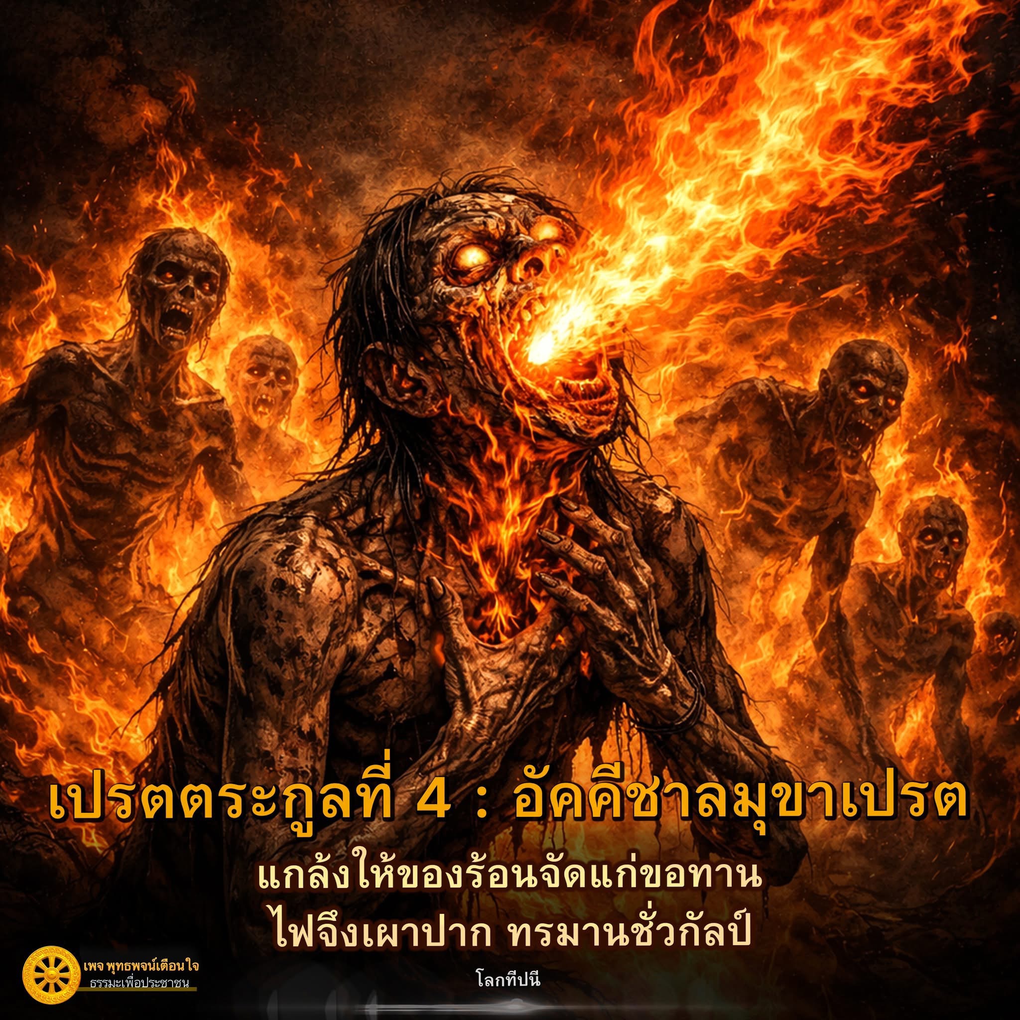 เปรตตระกูลที่ 4 : อัคคีชาลมุขาเปรต - พุทธพจน์เตือนใจ