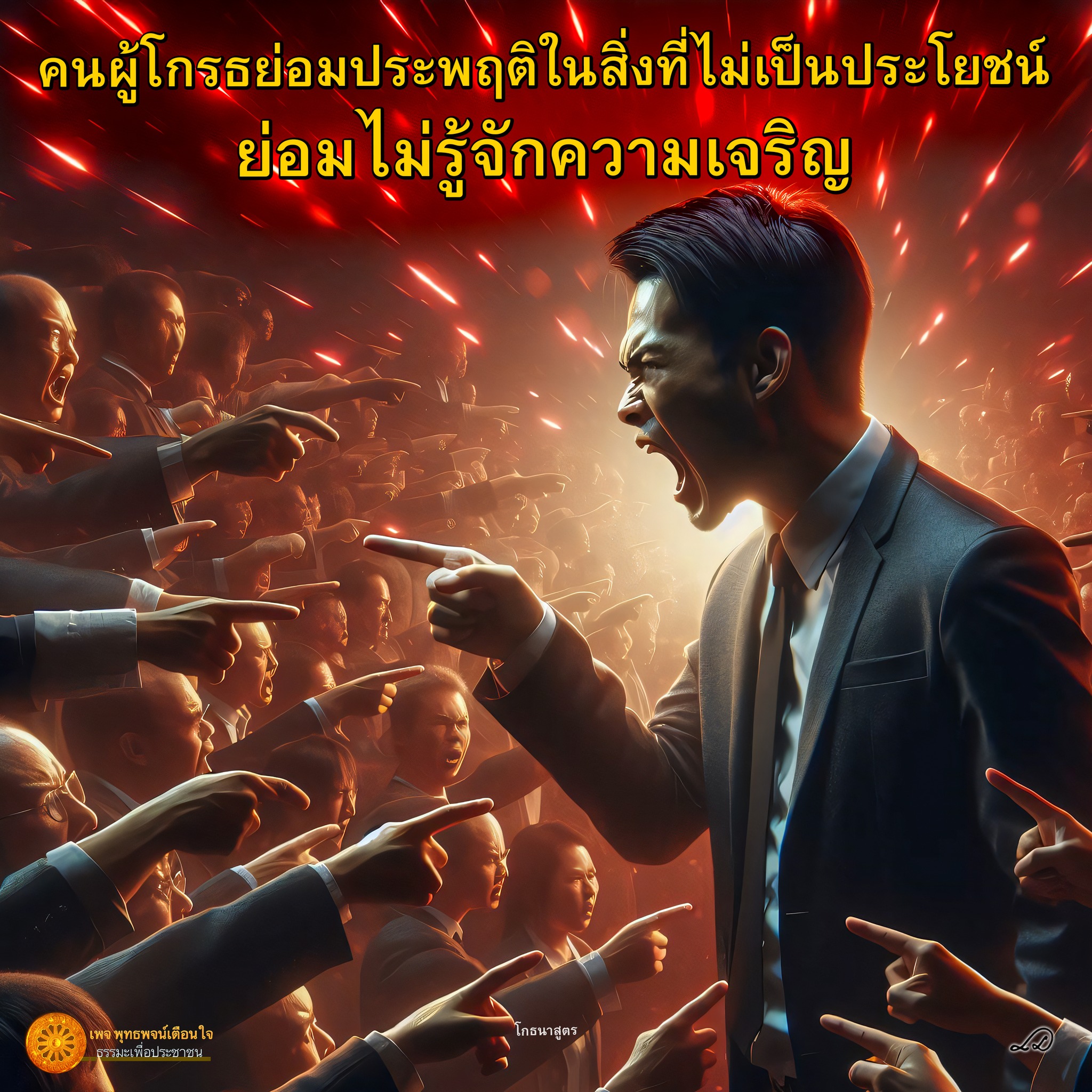 คนที่โกรธมักจะไม่รู้จักความเจริญและมีแนวโน้มที่จะประพฤติในสิ่งที่ไม่เป็นประโยชน์ ด้วยเพจ พุทธพจน์เตือนใจ และธรรมะเพื่อประชาชน ทำให้คนสามารถเรียนรู้และพัฒนาตนเอง รวมถึงเรียนรู้เกี่ยวกับโกธนาสูตร